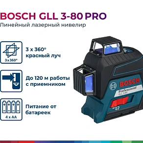 Bosch GLL 3-80 Professional лазерный нивелир
