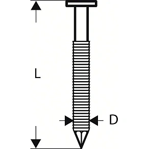 Bosch SN21RK 60RG гвоздь с круглой головкой 2.8x60 (оцинкованный), рифленый, 4000 шт.